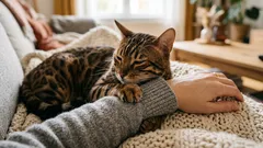 Perché i gatti impastano le persone e le coperte: cosa significa davvero